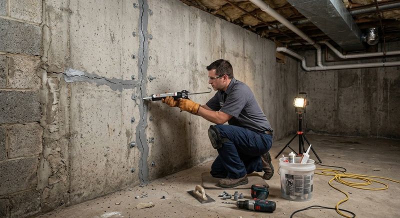 Basement Crack Repair in Norwell, MA