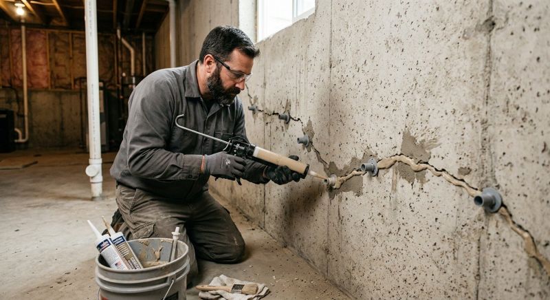 Basement Crack Repair in Norwell, MA