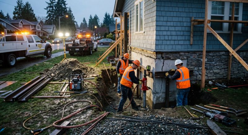 Building Foundation Repair in Newton Center, MA