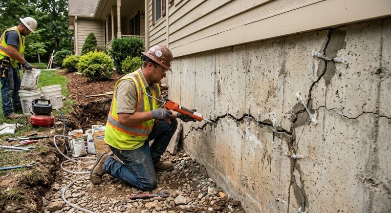 Cracked Foundation Repair in Brookline, MA