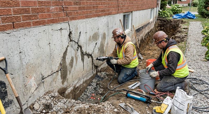 Cracked Foundation Repair in Holbrook, MA