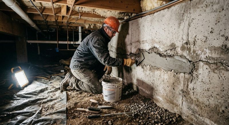 Cracked Foundation Repair in Newton Center, MA