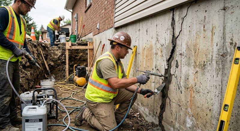 Cracked Foundation Repair in West Roxbury, MA
