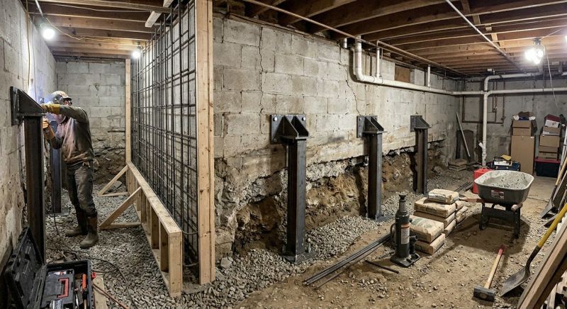 Foundation Stabilizing in Kingston, MA