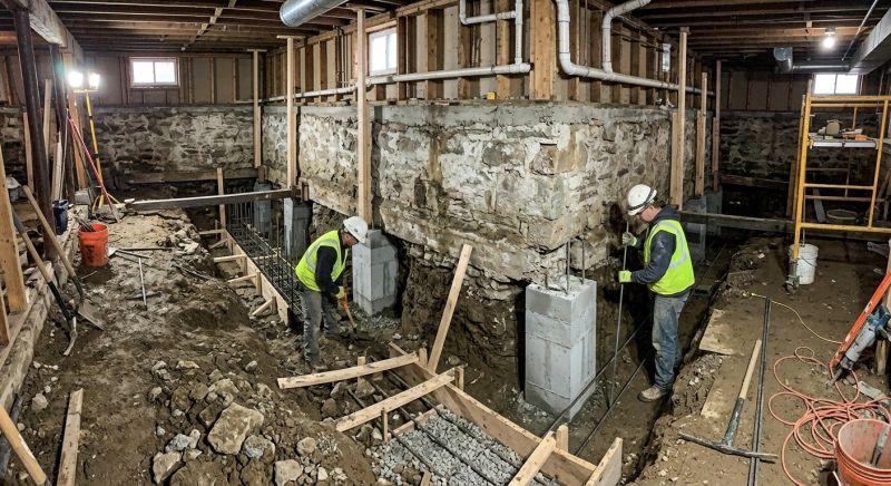Foundation Underpinning in Norwell, MA