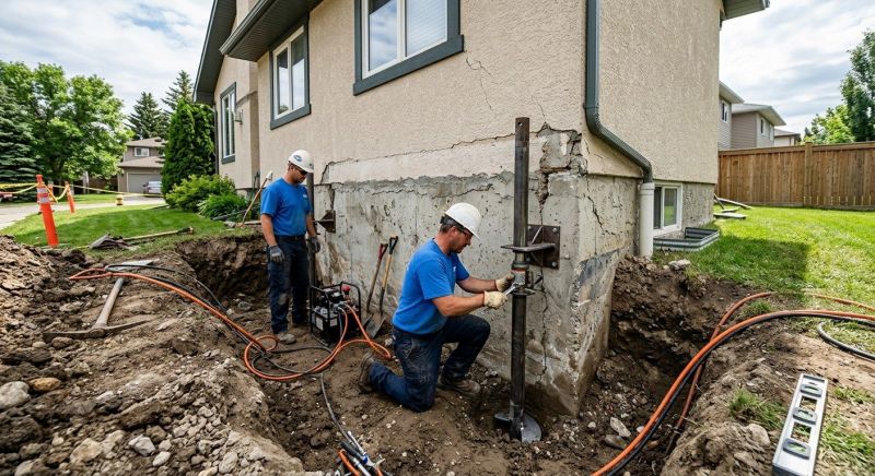 Helical Piers Installation in Norwell, MA