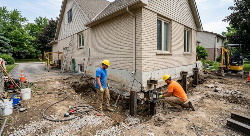 Helical Piers Installation in Norwell, MA