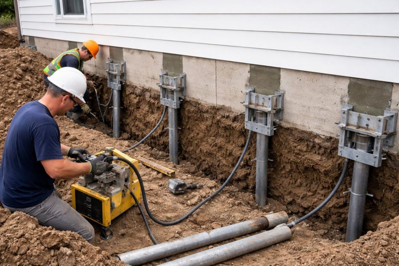 Helical Piers Installation in Norwell, MA