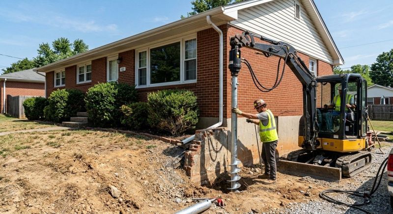 Helical Pile Installation in Norwell, MA