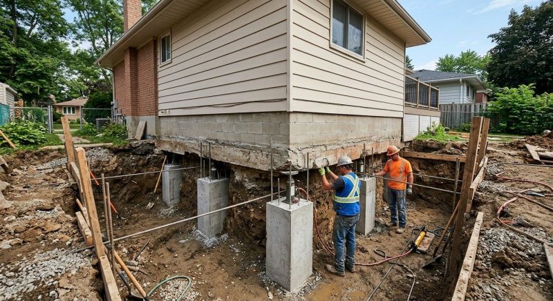 House Underpinning in Norwell, MA