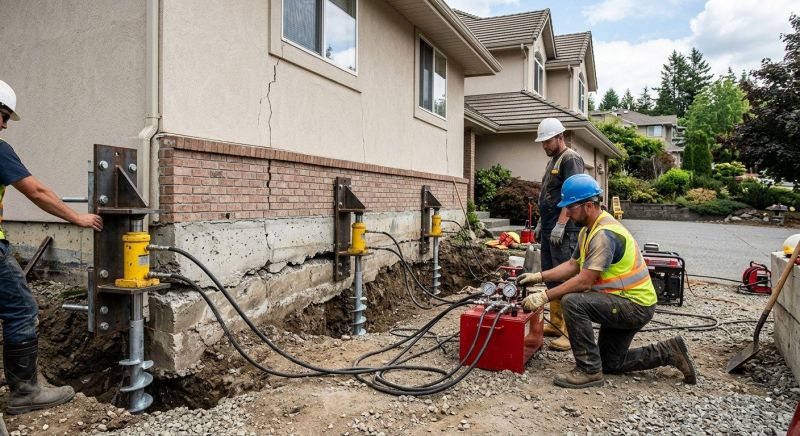 Sinking Foundation Lifting in Norwell, MA