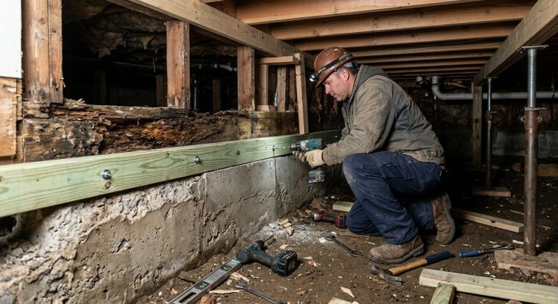 Sinking Foundation Repair in Holbrook, MA