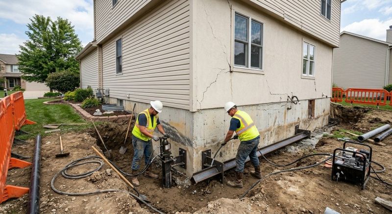 Sinking Foundation Repair in Medfield, MA