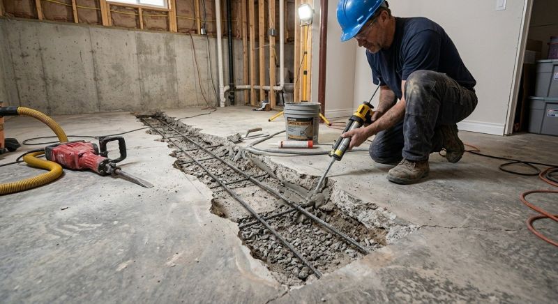 Slab Foundation Repair in Norwell, MA