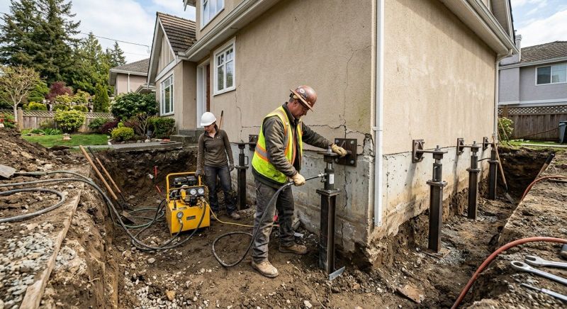 Sinking Foundation Repair in South Weymouth, MA